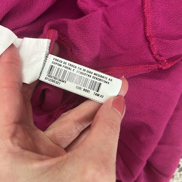 Pink maxi dress tie back adjustable straps Large L Siberian 42 - Picture 6 of 8